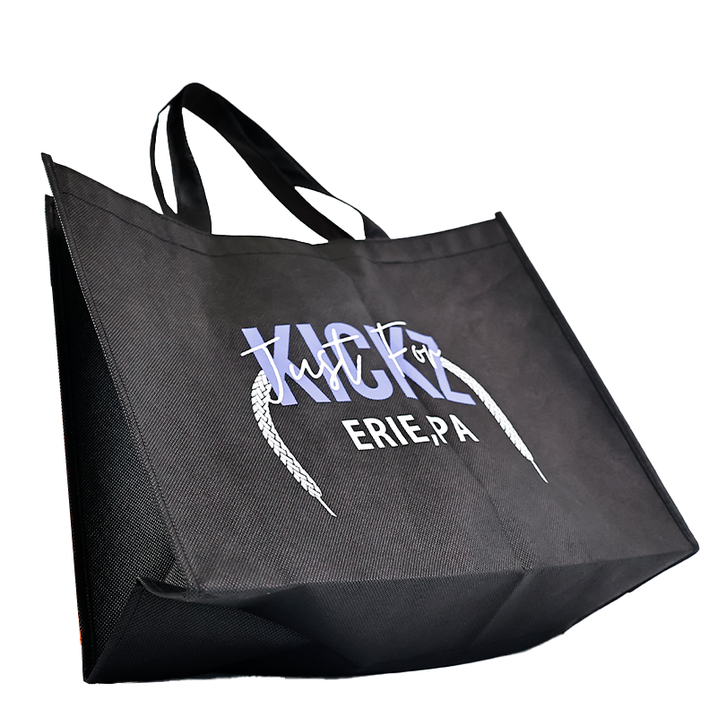 Black non-woven tote bag with bottom 2.20