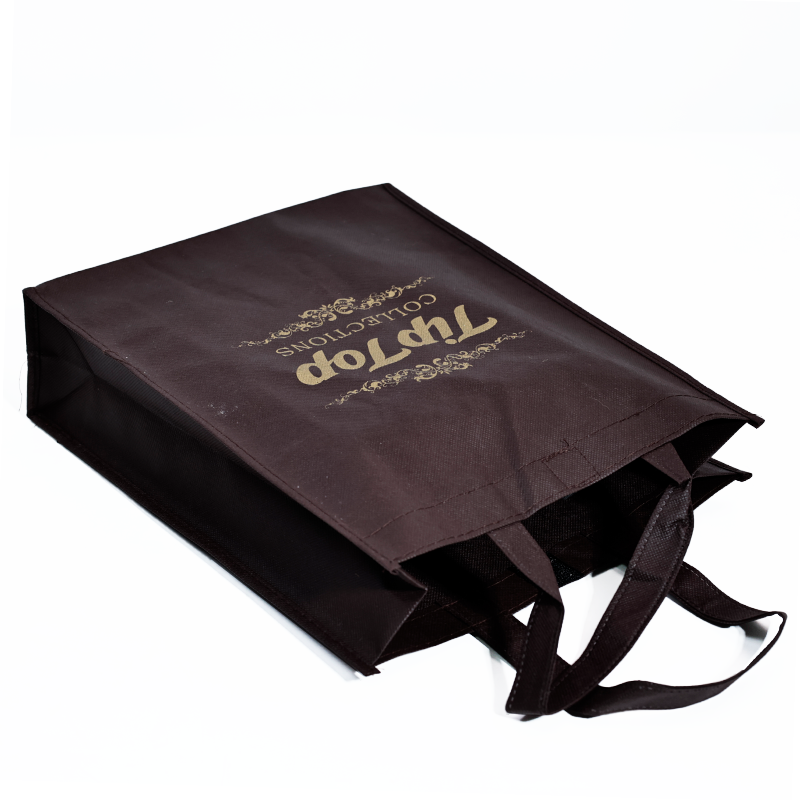 Brown pattern hot stamping non-woven bag 12.7