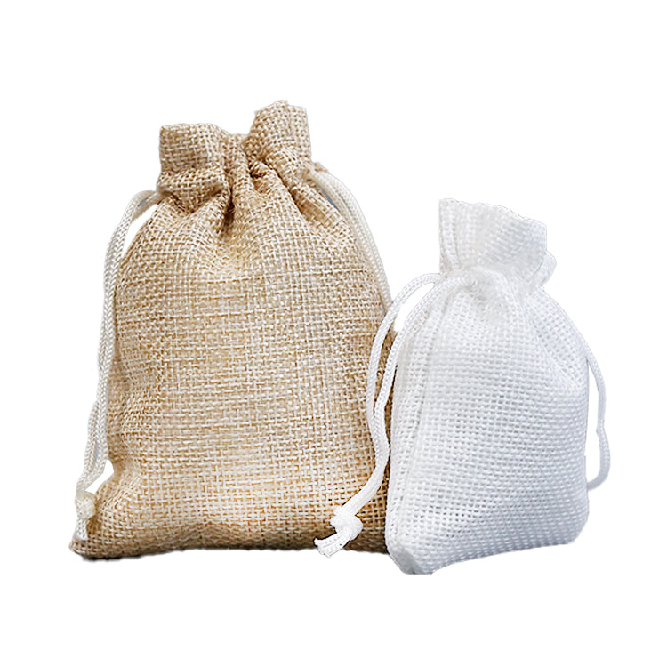 Beige Linen Drawstring Bag 10.23
