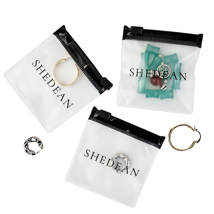 Black extra small size self-sealing frosted zipper bag