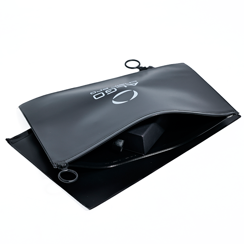Black PVC frosted zipper bag