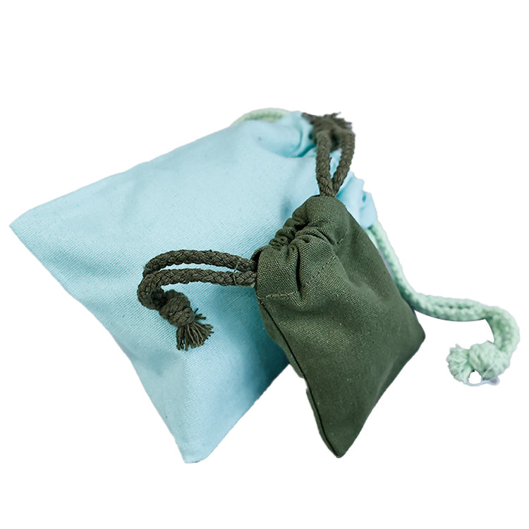 Blue drawstring cotton bag 10.23
