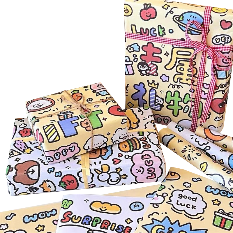 Full cartoon pattern gift wrapping paper