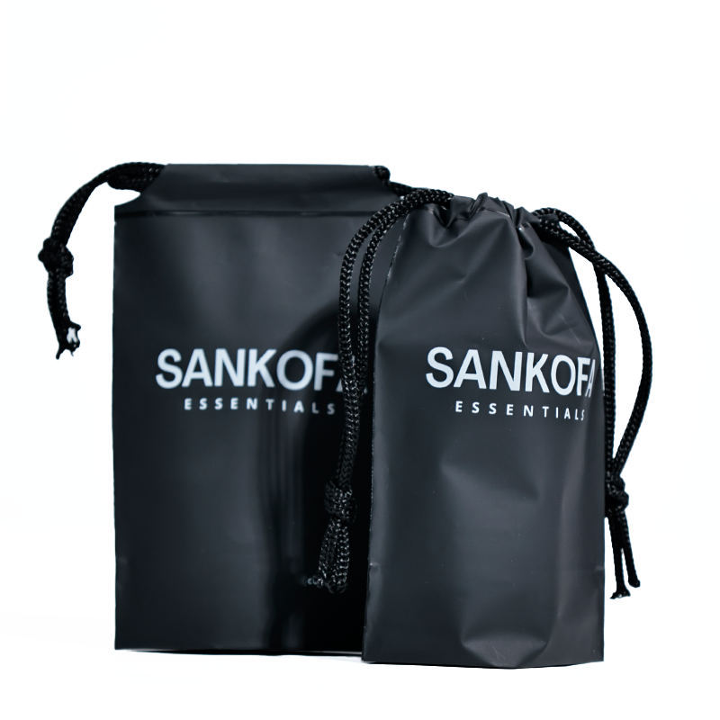 Black small size bottom drawstring bag 12.17