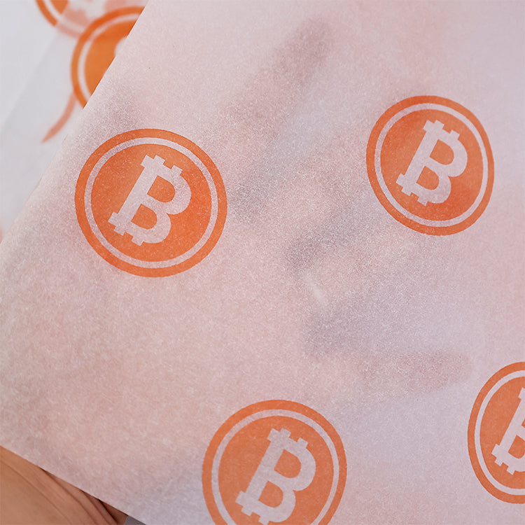 White wrapping paper pattern orange print