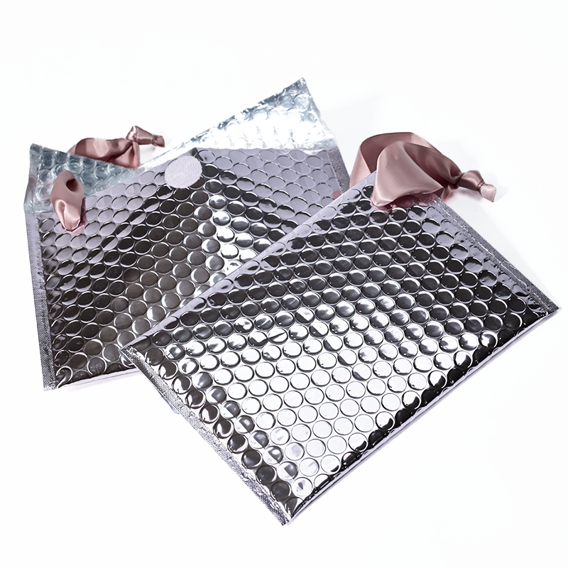 Silver aluminum film hand rope bubble courier bag 3.25
