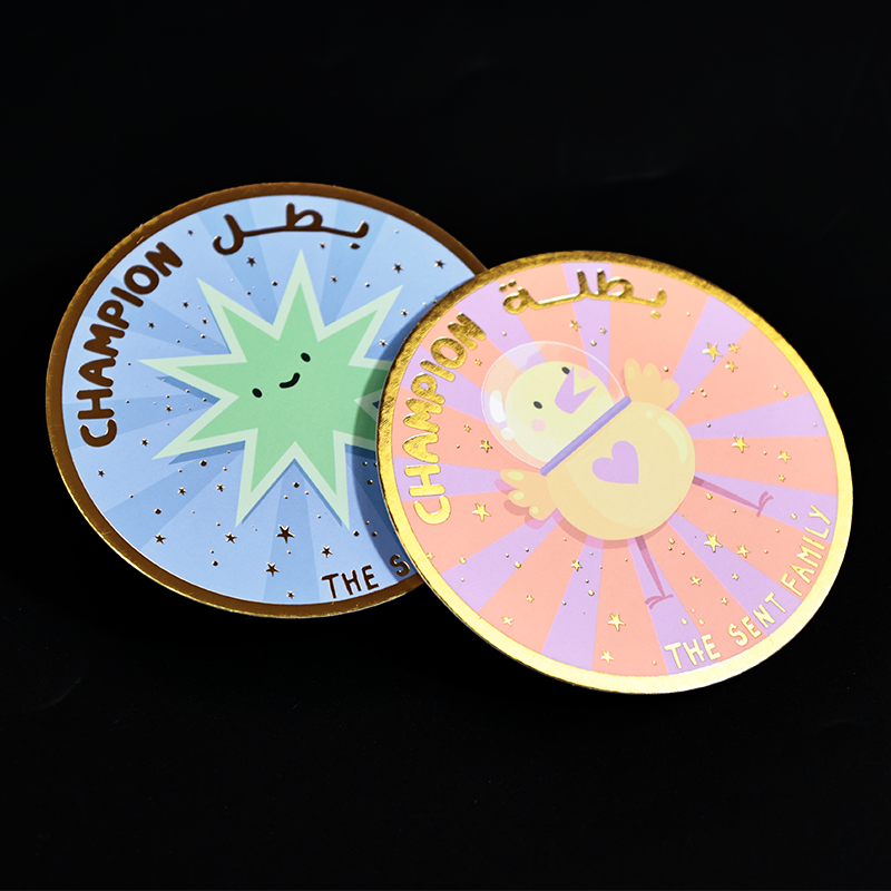 Round full-page printing gold stamping card 1.9