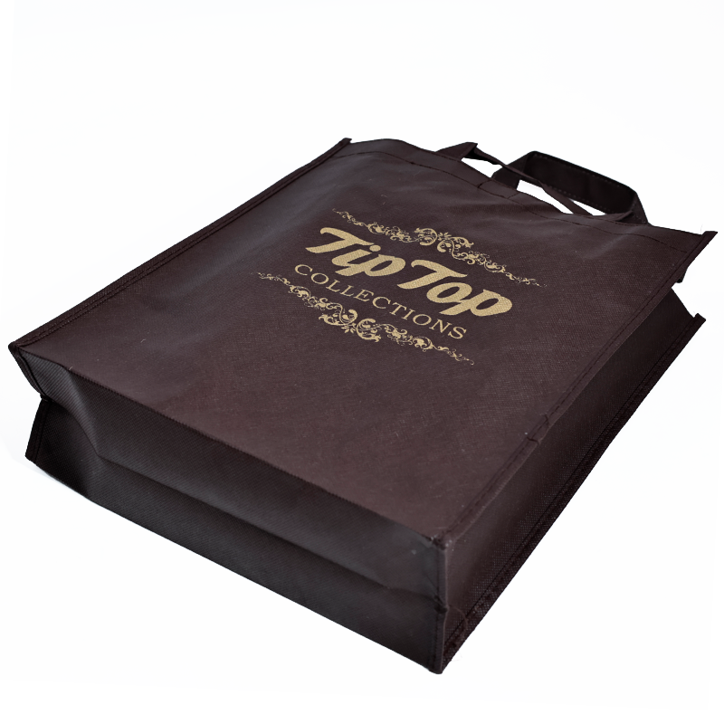 Brown pattern hot stamping non-woven bag 12.7