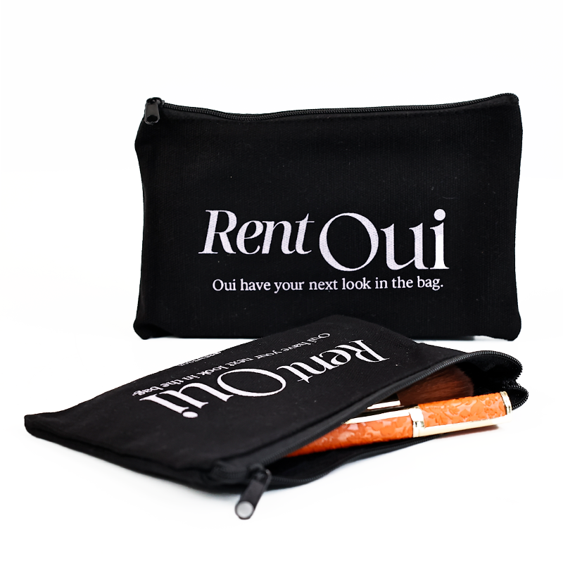 Black Long Cotton Zipper Bag
