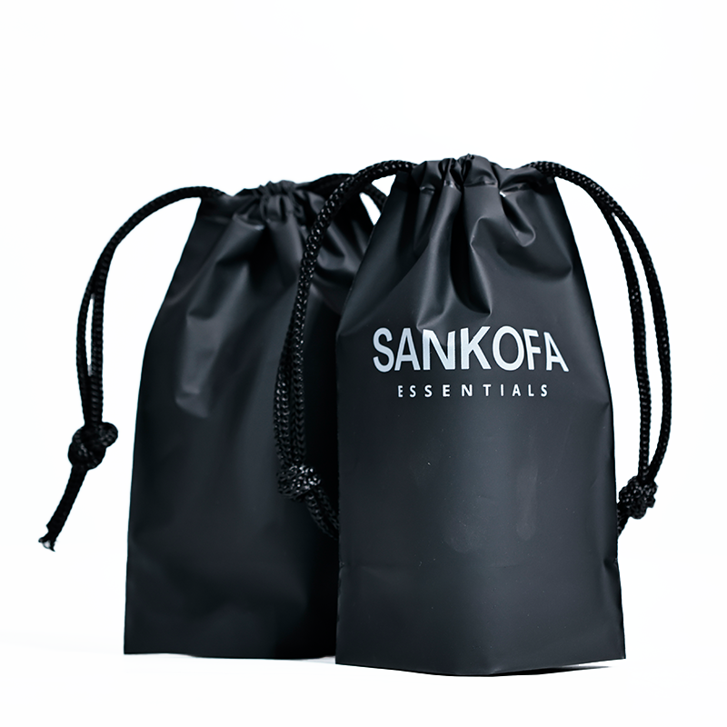 Black small size bottom drawstring bag 12.17