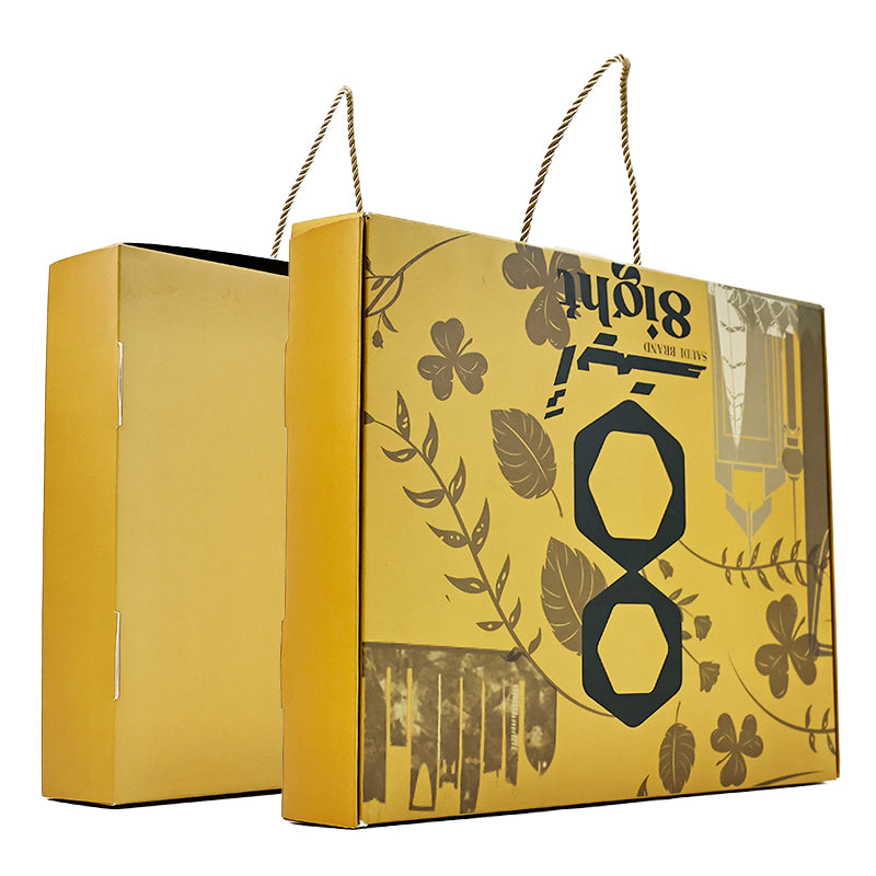 Flip-top airplane box with hand strap design