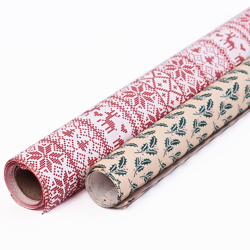 Multi-color full-page pattern Christmas wrapping paper
