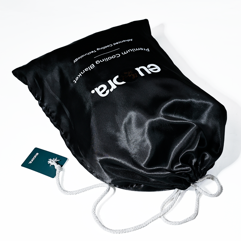Black silk drawstring bag 3.25