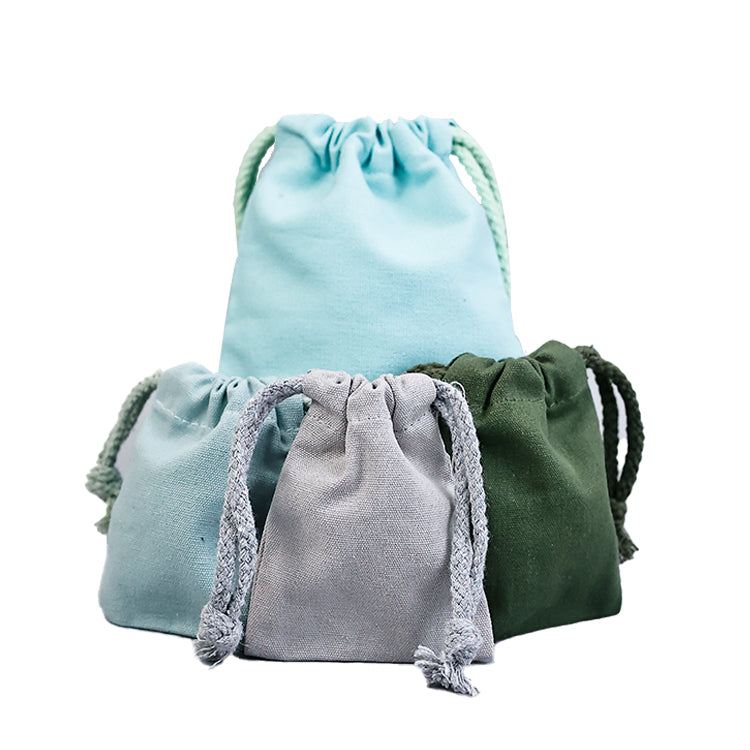 Blue drawstring cotton bag 10.23