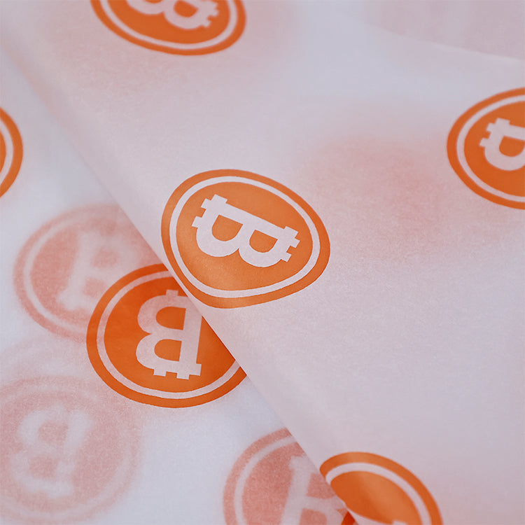 White wrapping paper pattern orange print