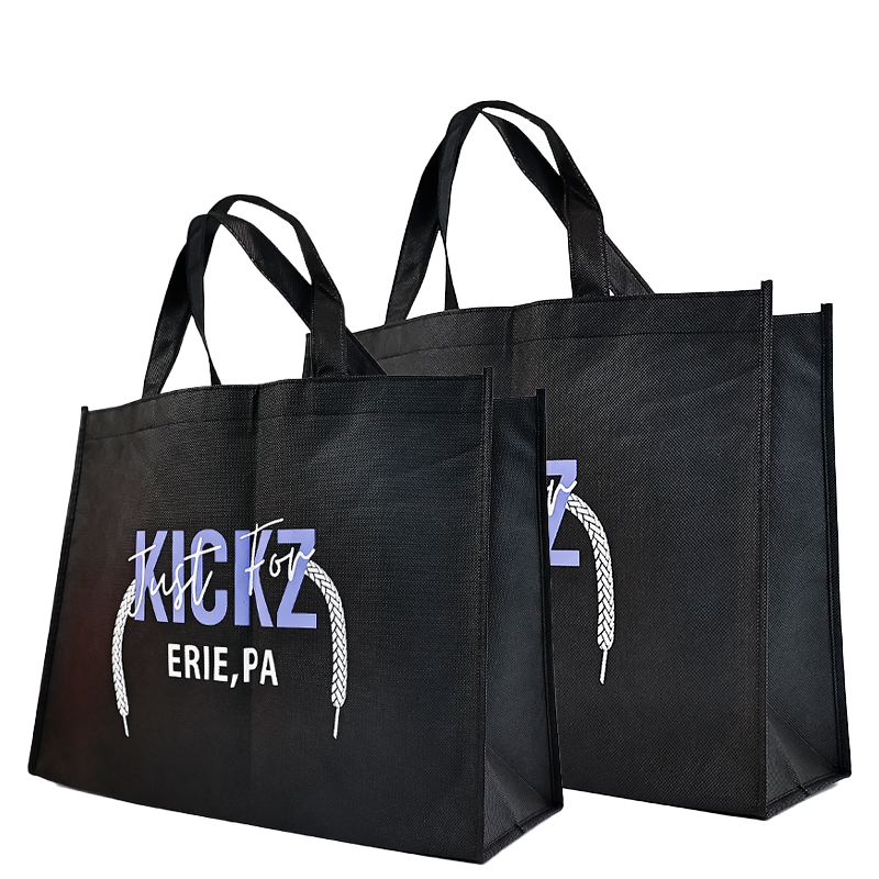 Black non-woven tote bag with bottom 2.20