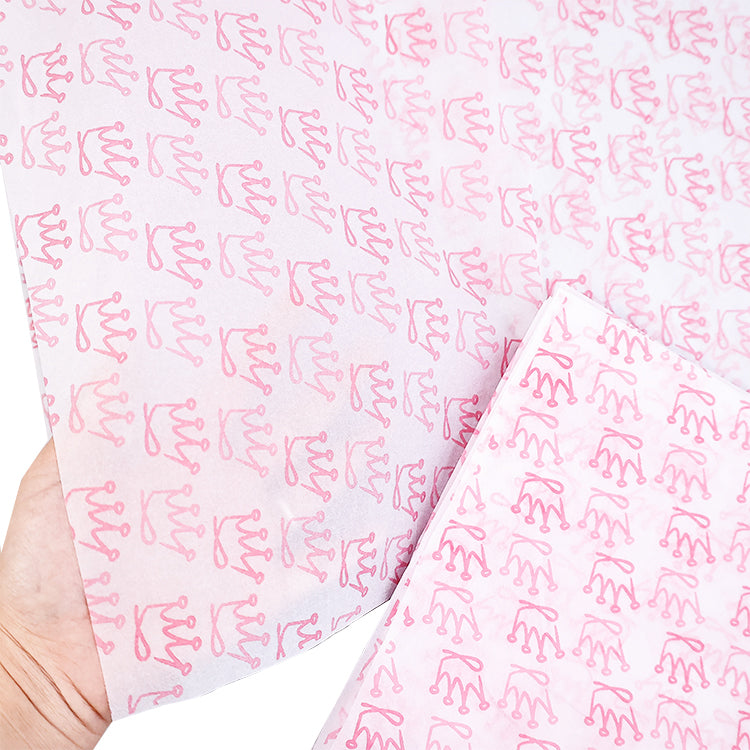 White Shirley Paper Printed Pink English Wrapping Paper