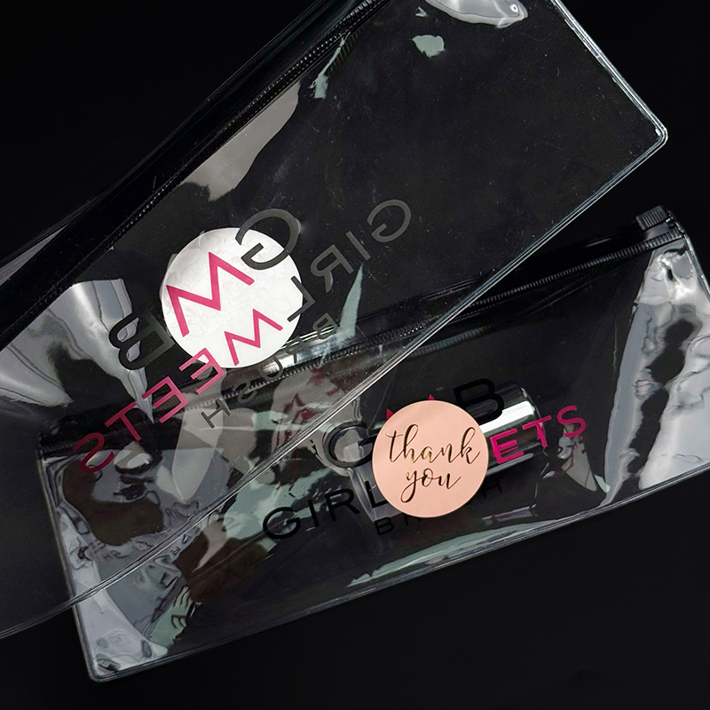 Transparent PVC long zipper bag