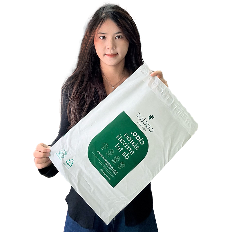 White PE self-adhesive courier bag 12.4