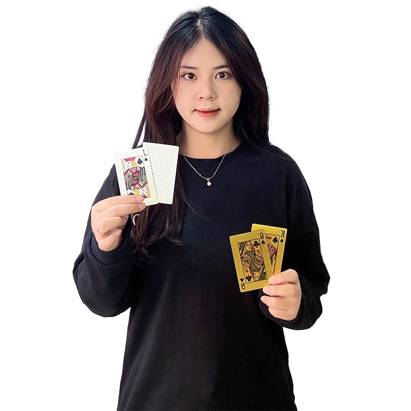 Gold and silver full-page glitter poker cards 11.28