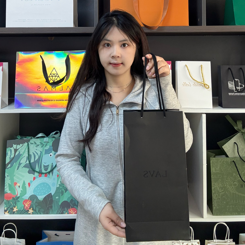 Pattern UV printed long paper bag