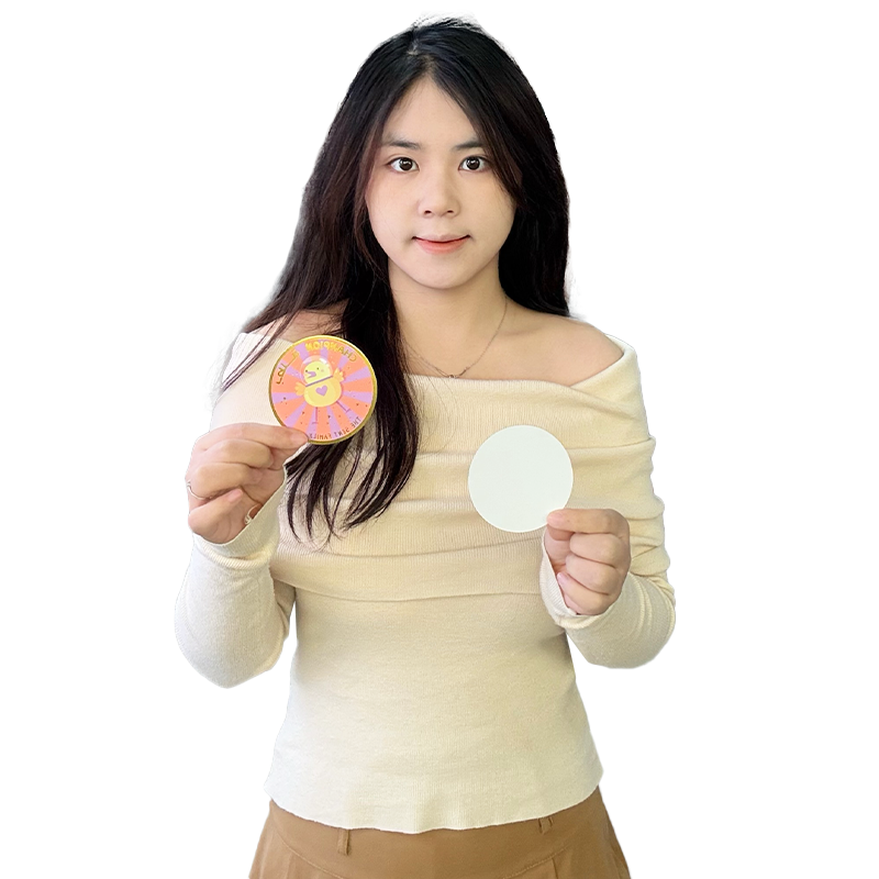 Round full-page printing gold stamping card 1.9
