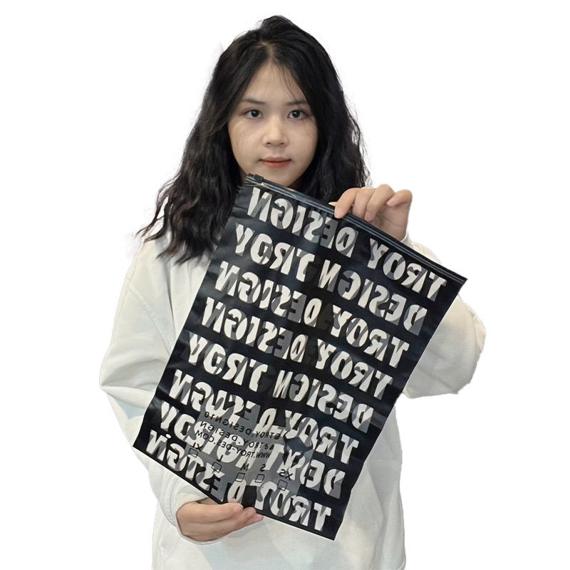 Black self-sealing zipper courier bag 1.23