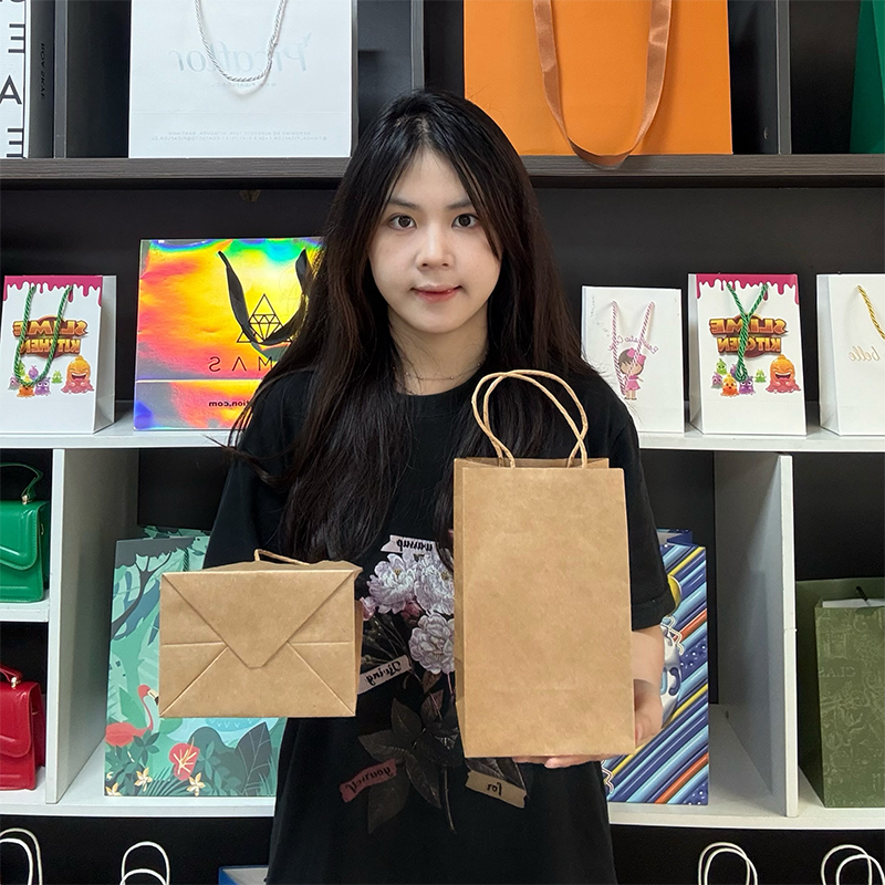 Brown kraft paper tote bag