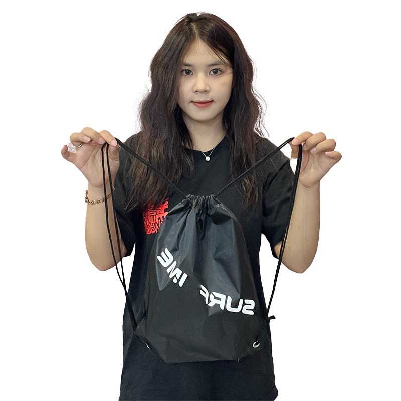 Black Backpack Drawstring Pocket 7.15