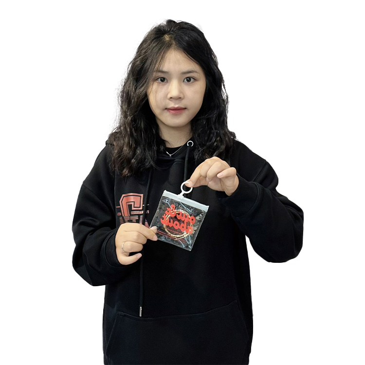 Small capacity white pull ring small capacity zipper bag