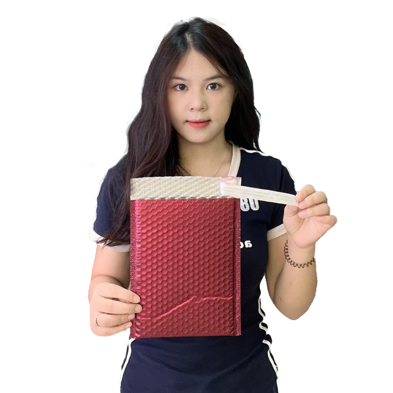 Wine red self-adhesive aluminized bubble courier bag 9.18