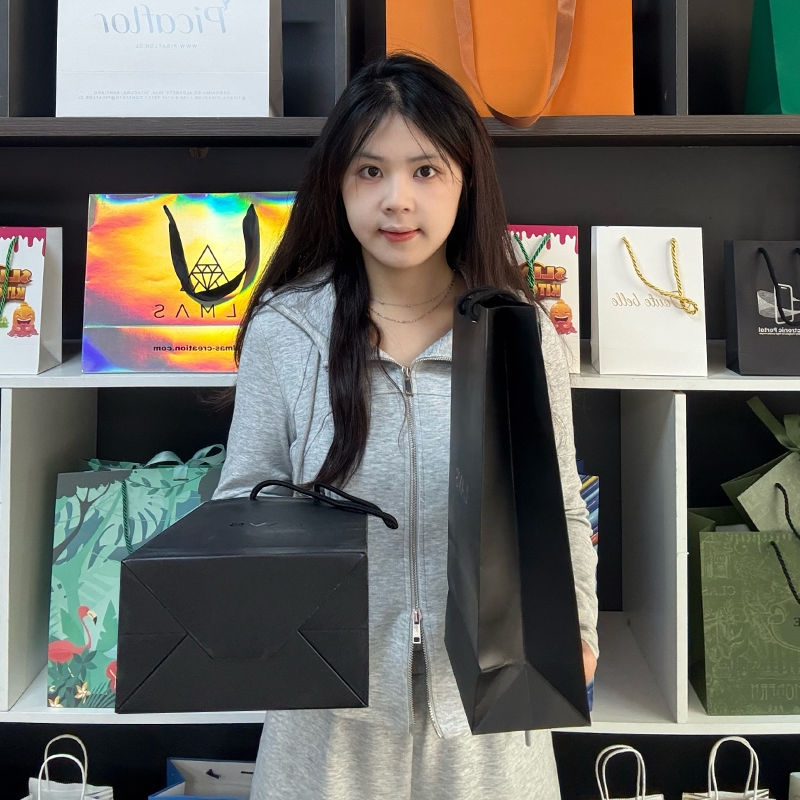 Pattern UV printed long paper bag