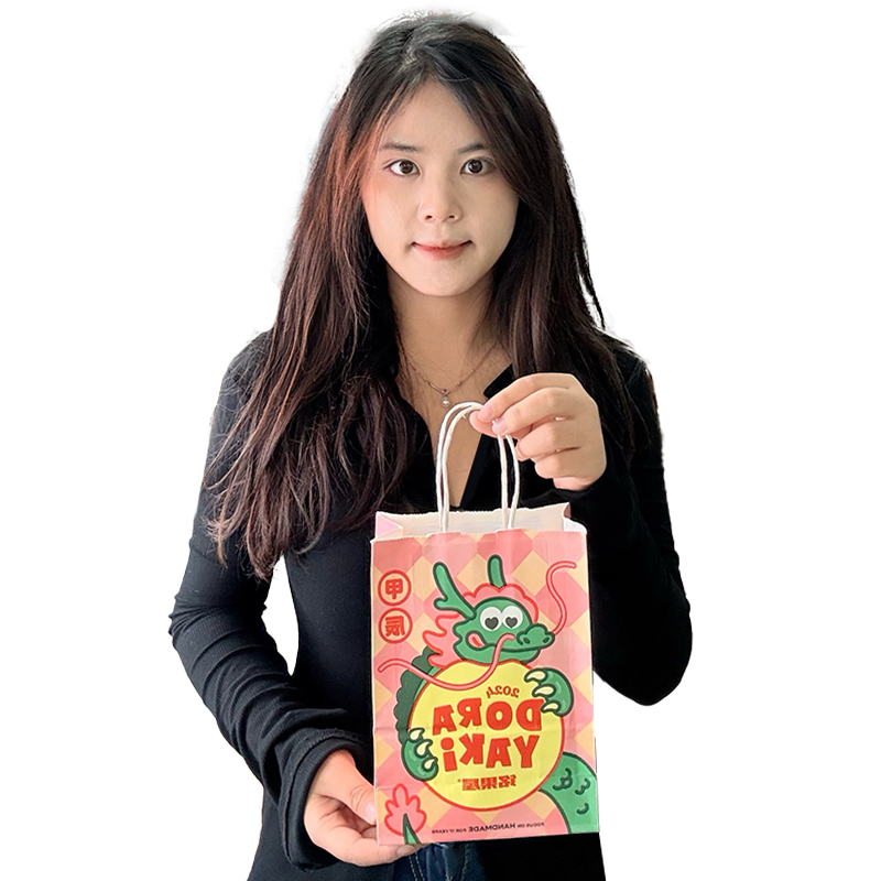 Small size full print kraft paper tote bag