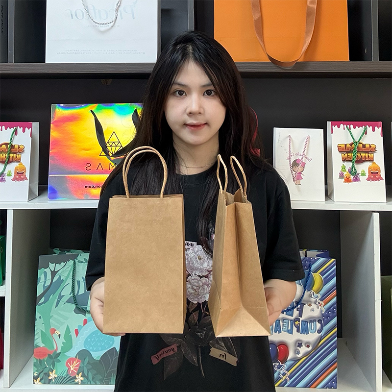 Brown kraft paper tote bag