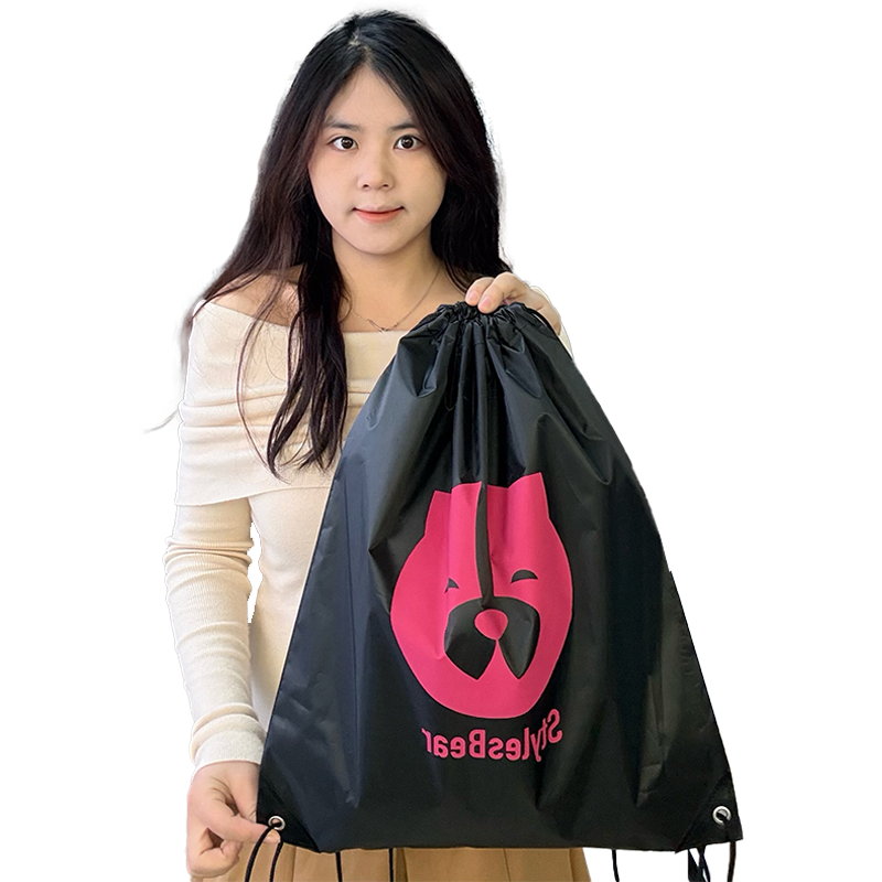 Black polyester backpack bag 1.3