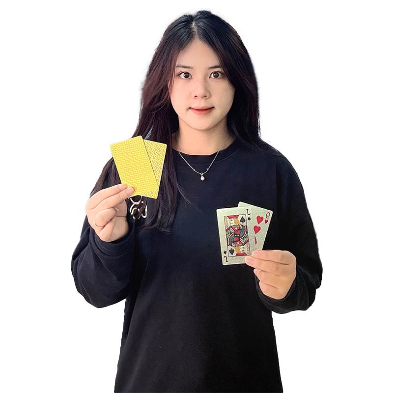 Gold and silver full-page glitter poker cards 11.28