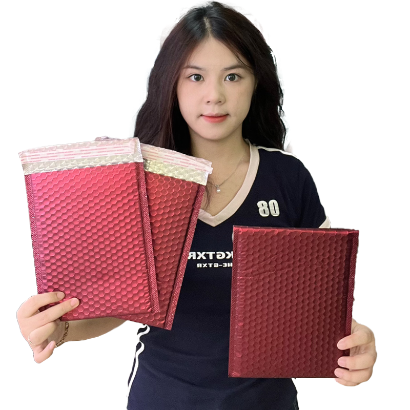 Wine red self-adhesive aluminized bubble courier bag 9.18