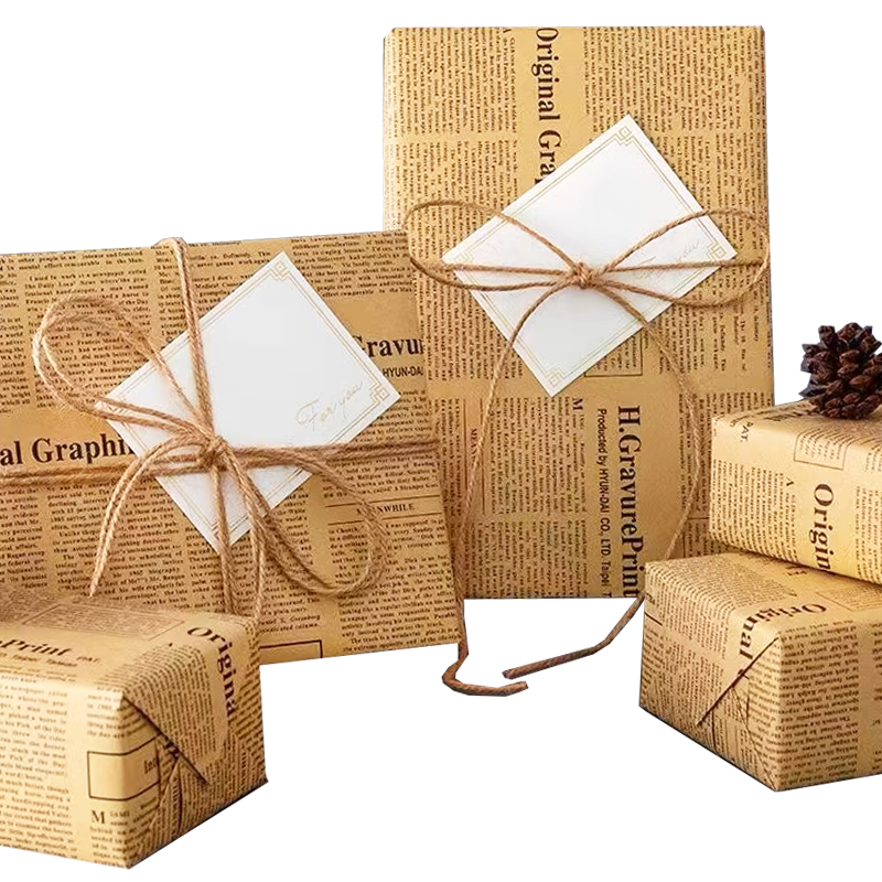 Full English Printed Kraft Paper Packaging Paper