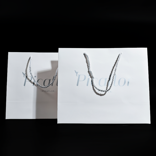 White pattern hot stamping silver card tote bag
