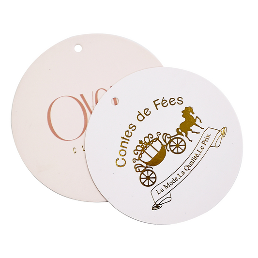 Round pattern gold stamping hangtag 2.19
