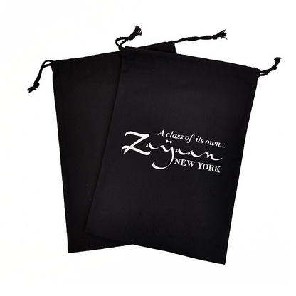 Black cotton drawstring bag 7.17