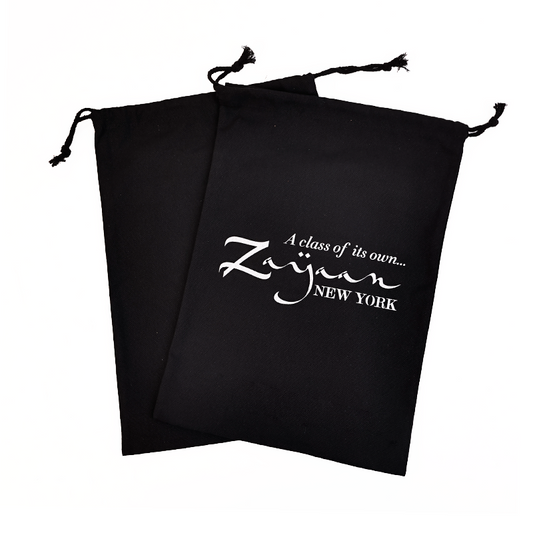 Black cotton drawstring bag 7.17