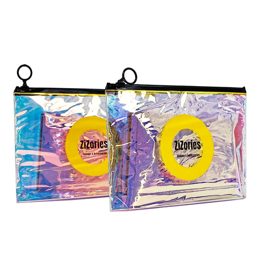 Black pull ring laser zipper bag