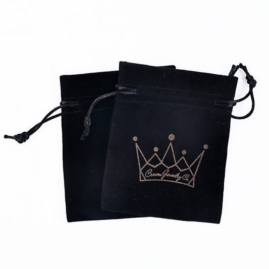 Black small size pattern gold foil velvet drawstring bag 8.19