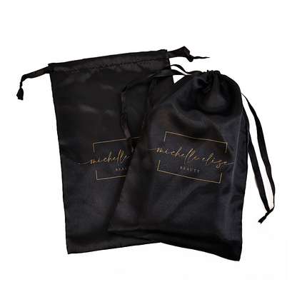 Black pattern gold-stamped drawstring bag 7.15