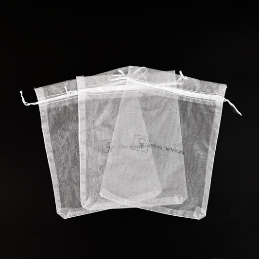 White transparent mesh drawstring bag 7.23