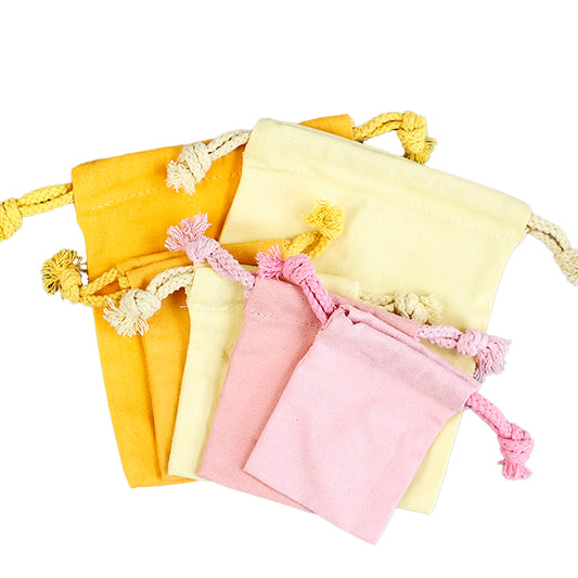 Yellow and pink drawstring cotton bag 10.23