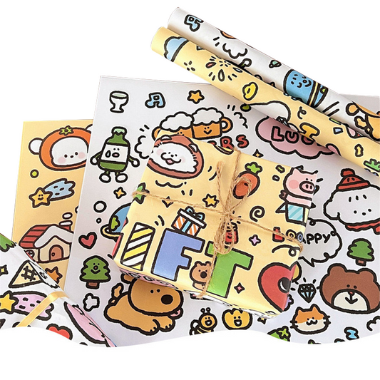 Full cartoon pattern gift wrapping paper