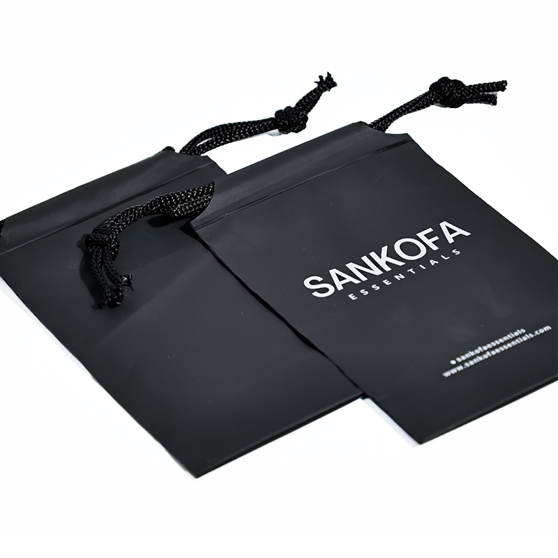 Black small size bottom drawstring bag 12.17