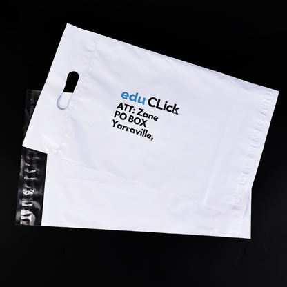 White long four-finger handle design self-adhesive courier bag